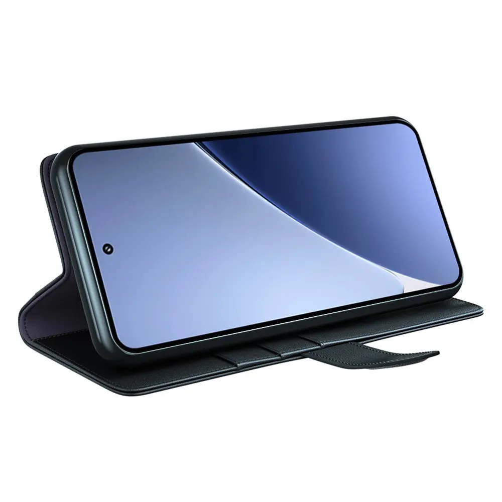 Äkta Läderfodral Xiaomi Redmi 15C Svart