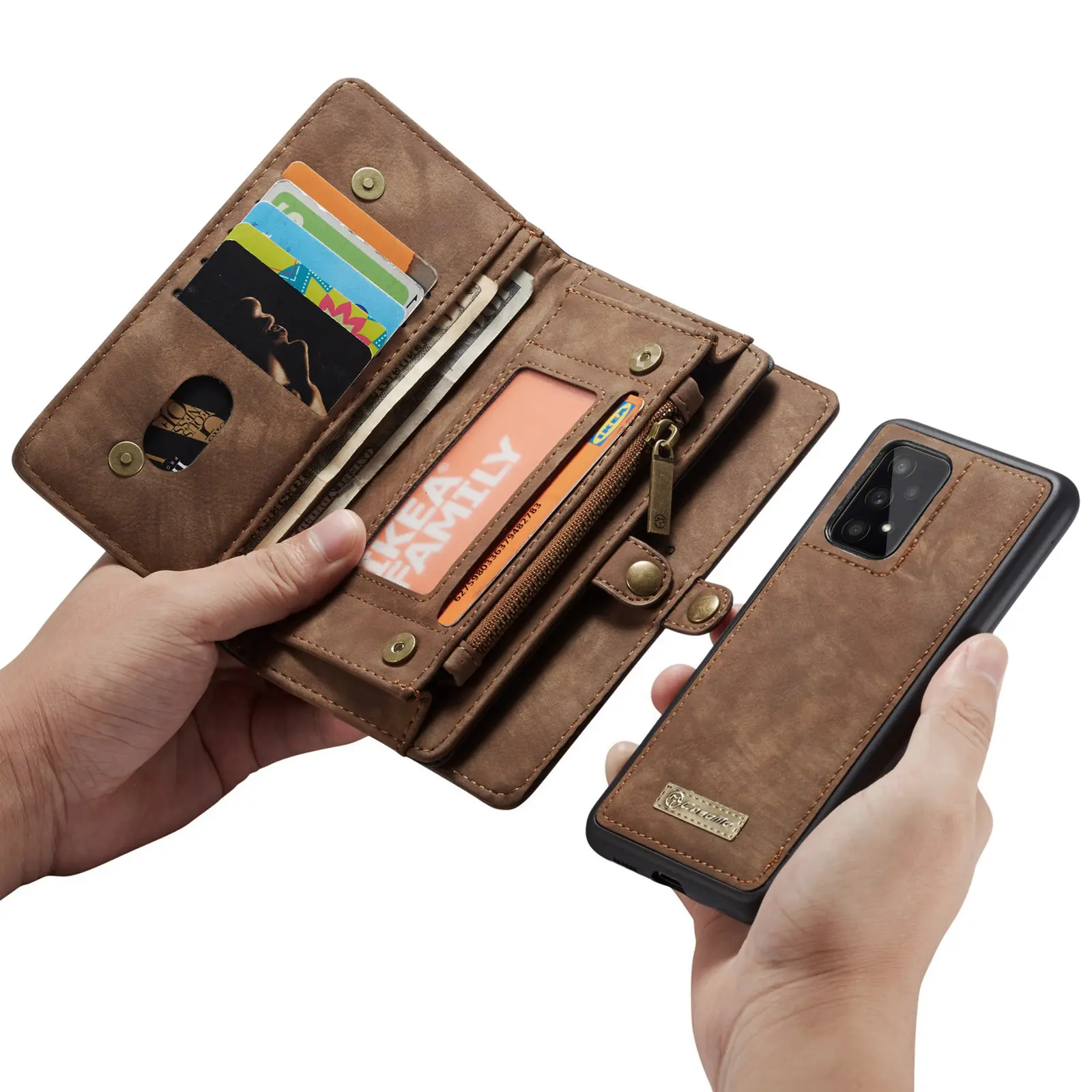 Multi-slot Plånboksfodral Samsung Galaxy A53 Brun