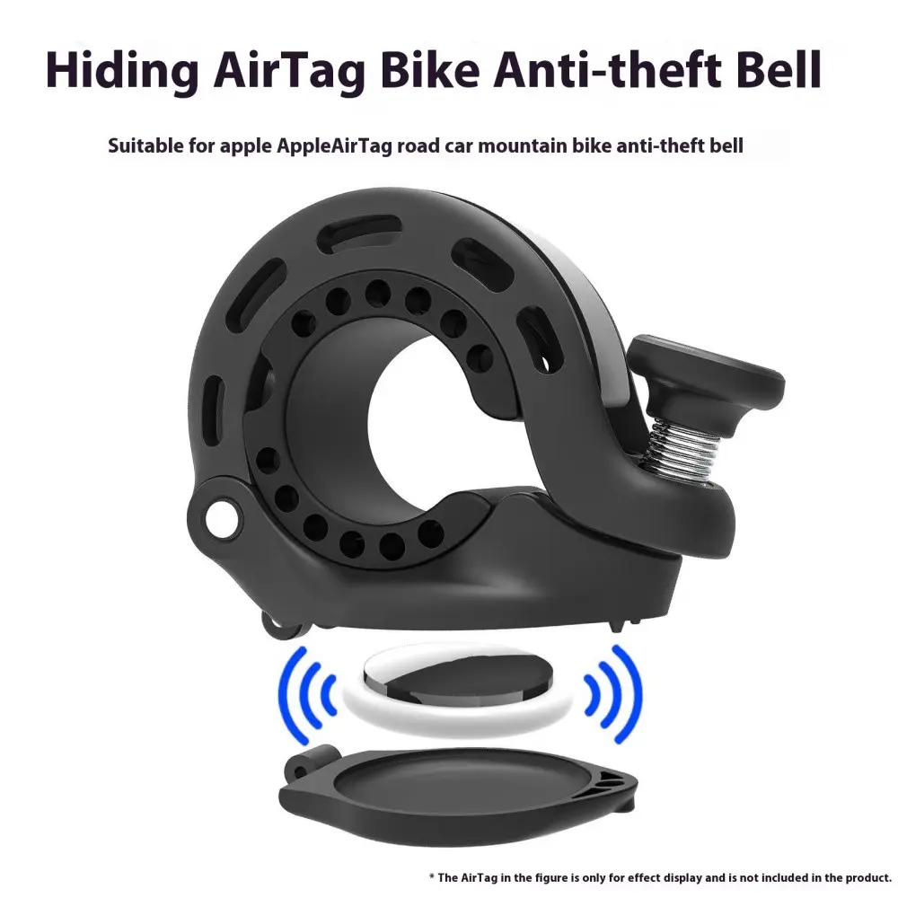 Ringklocka med dold Apple AirTag-hållare svart