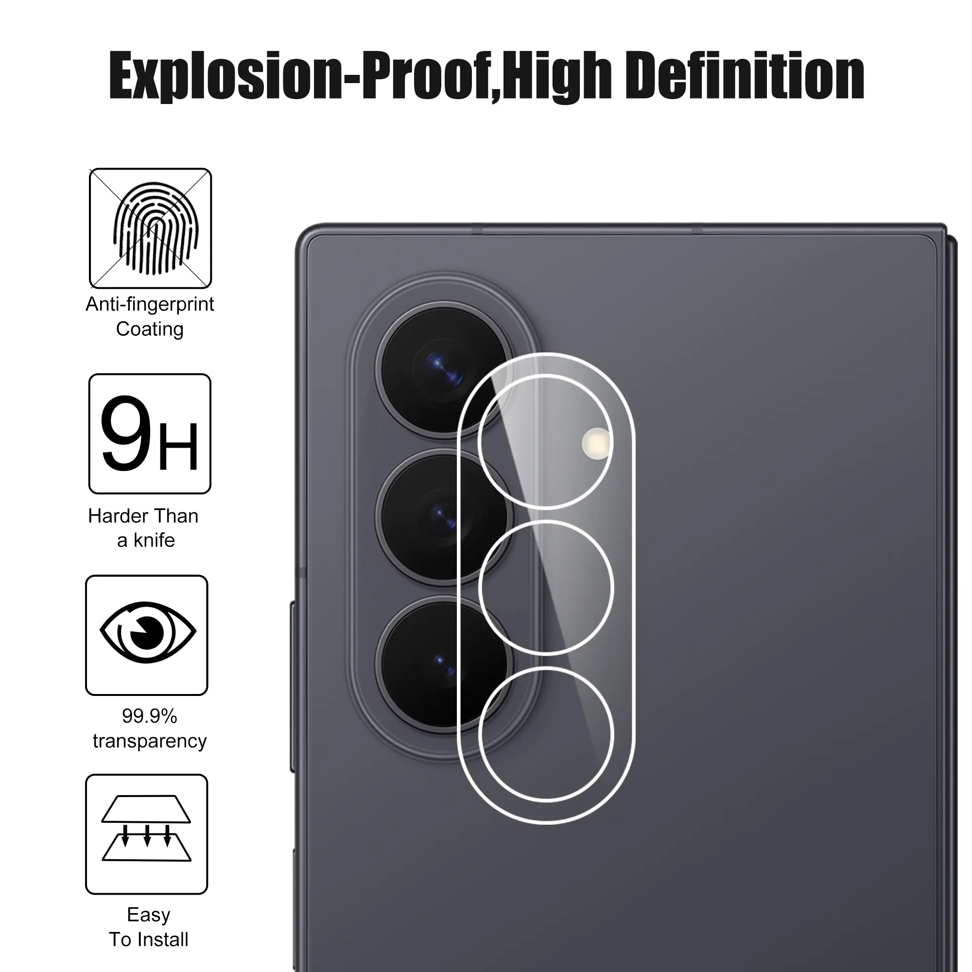 Härdat Glas Linsskydd Samsung Galaxy Z Fold 8 Ultra