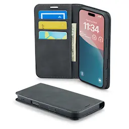 iPhone 16 Plus Ohut kotelo korttitaskulla, Musta