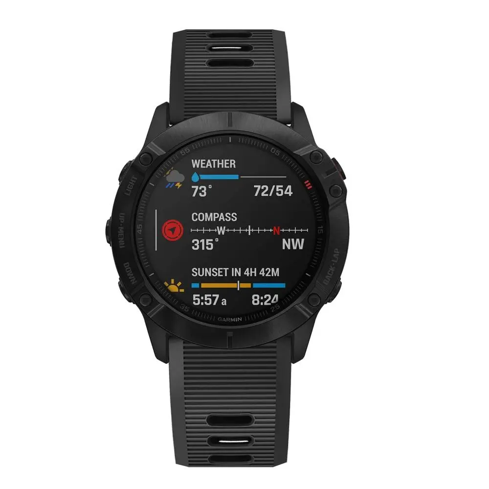 Silikonarmband Garmin Fenix 5X/Fenix 5X Plus Svart