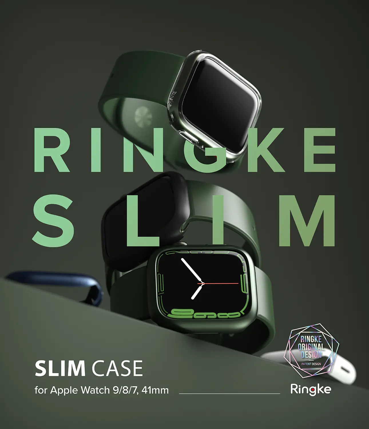 Slim Case (2-pack) Apple Watch Series 7 41mm Matte Black & Clear