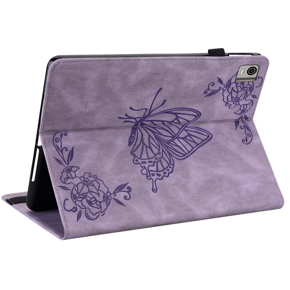 Läderfodral Fjärilar  Nokia T21 Lila