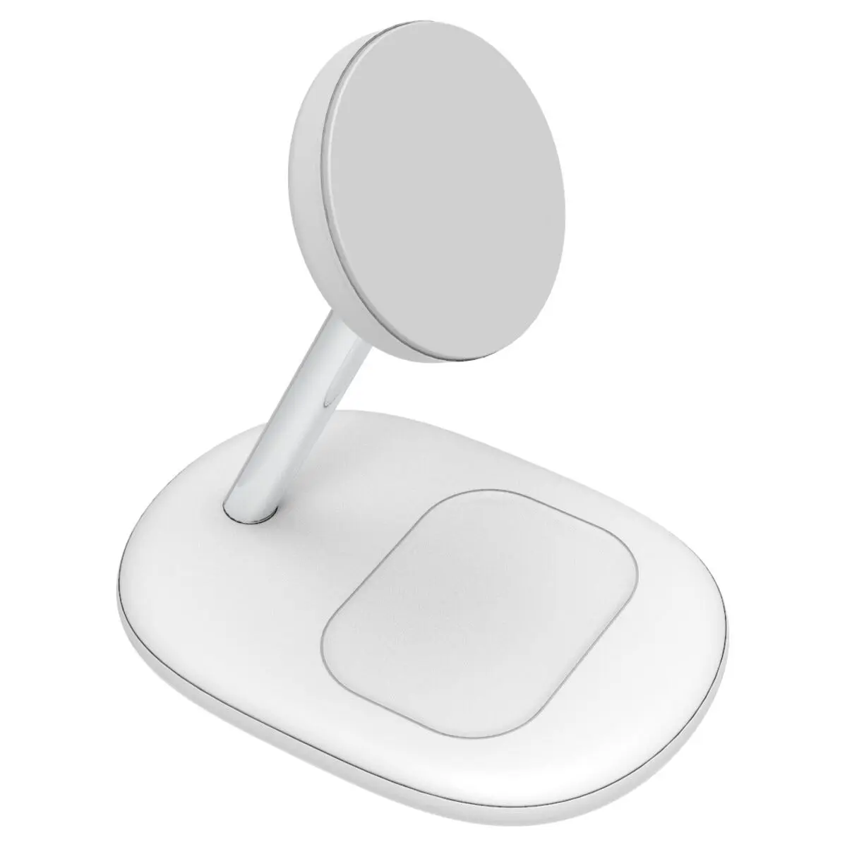 2-i-1 Trådlös Magnetisk Qi2 Laddningsstation Vit