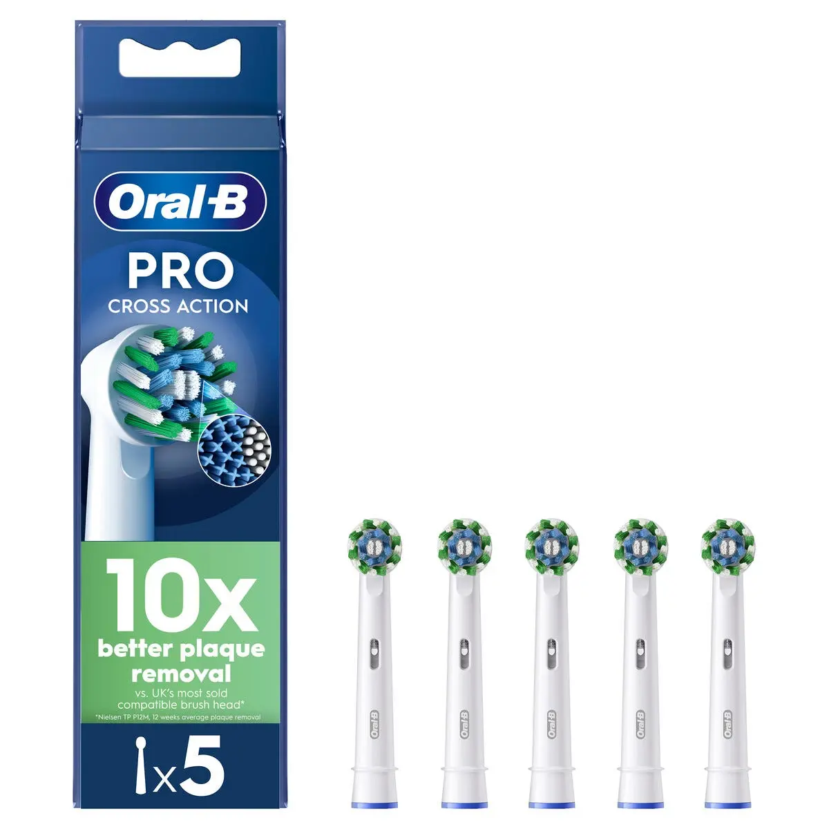 Pro Cross Action borsthuvuden 5-pack, Vit
