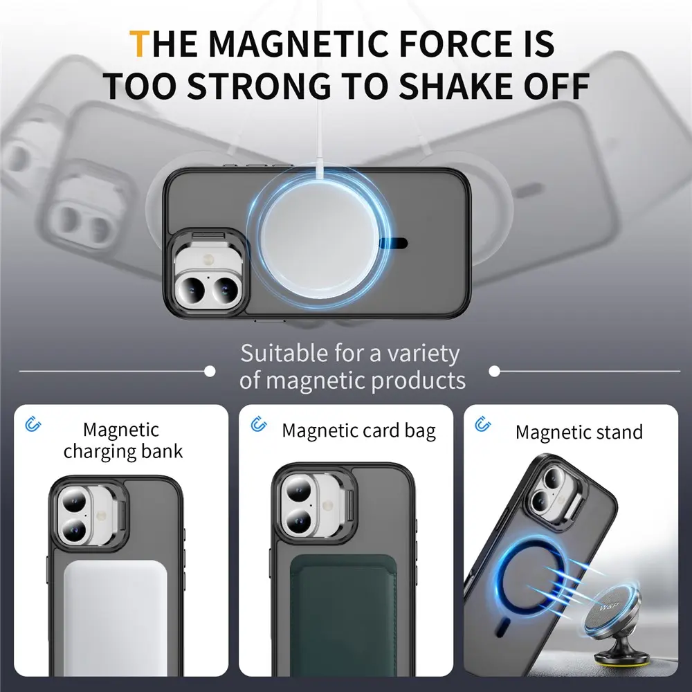 Hybridskal Kickstand MagSafe iPhone 17 Svart