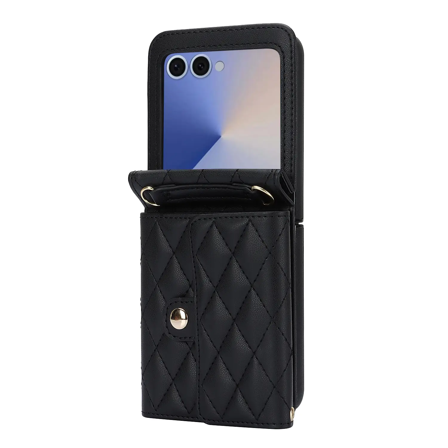 Plånboksväska RFID-skydd Samsung Galaxy Z Flip 8 Quilted Svart