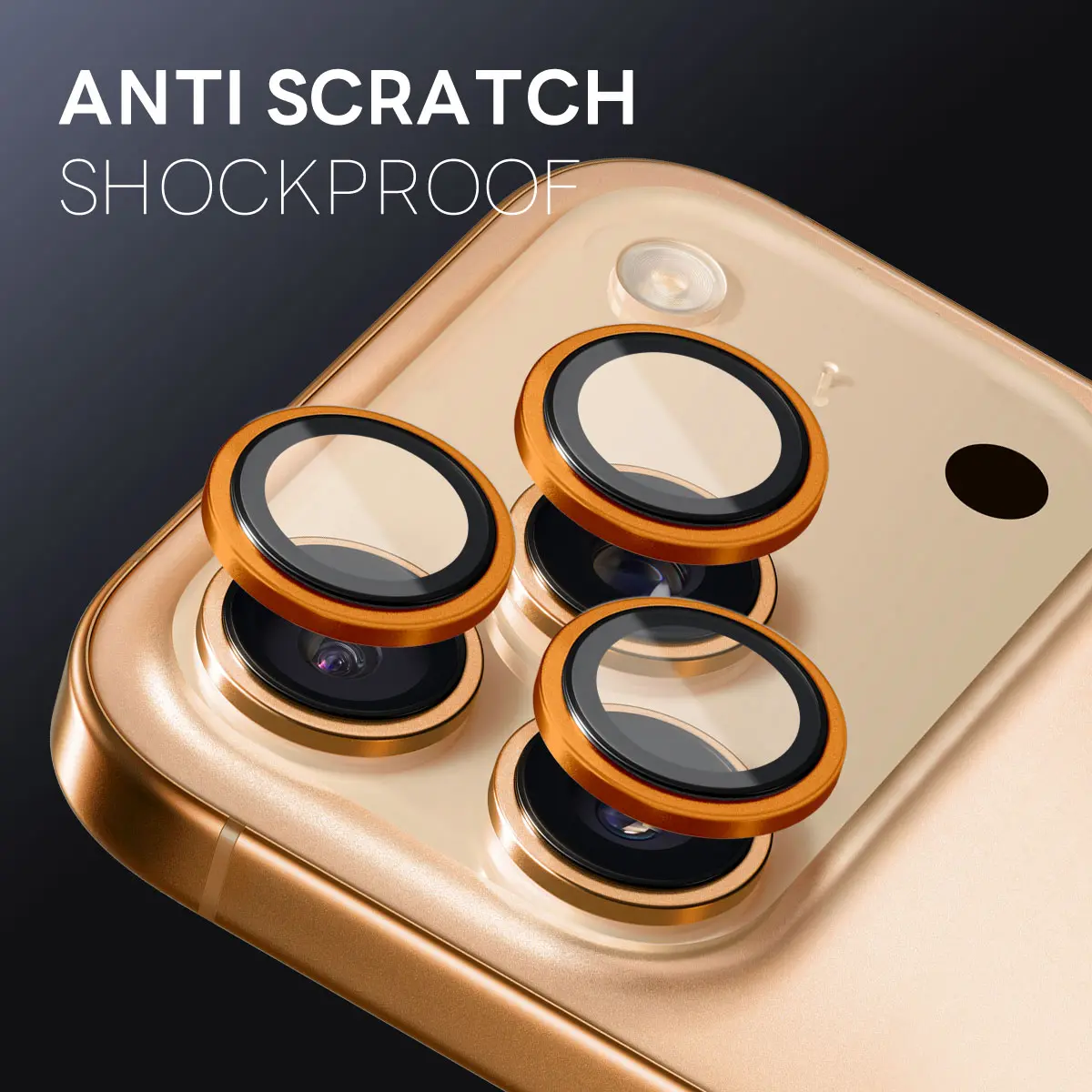 Linsskydd Härdat Glas Aluminium iPhone 17 Pro Orange