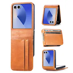 Samsung Galaxy Z Flip 8 Enkelt mobiletui, Cognac