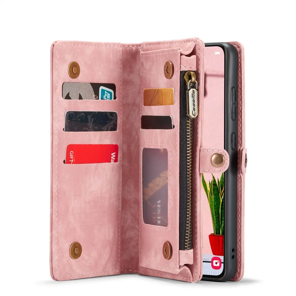 Multi-slot Plånboksfodral Samsung Galaxy S25 Plus Rosa