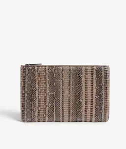 Small Clutch Due Real Water Snake/Calf Nude