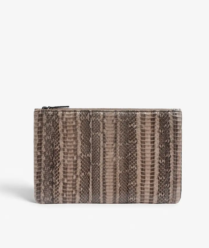 Small Clutch Due Real Water Snake/Calf Nude
