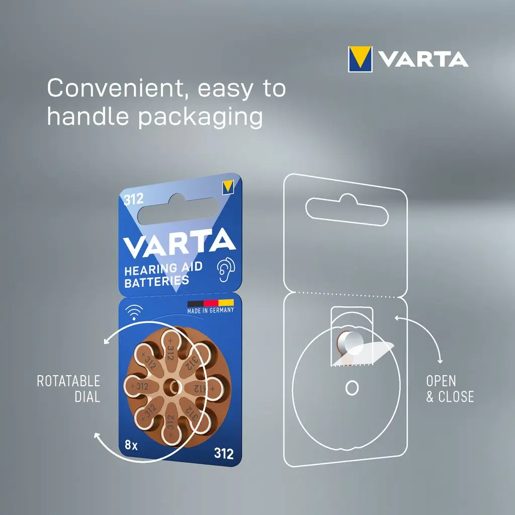 Hörapparatsbatteri 312 PR41 (8-pack)