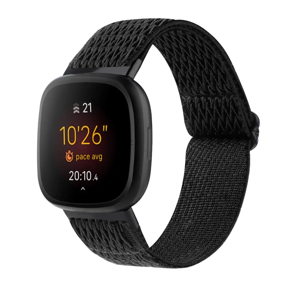 Vävd Elastiskt Nylonarmband Versa 3 svart