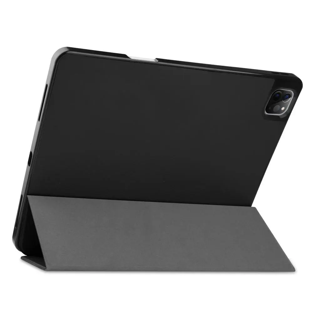 Apple iPad Pro 12.9 5th Gen (2021) Fodral Tri-fold med Pencil-hållare Svart