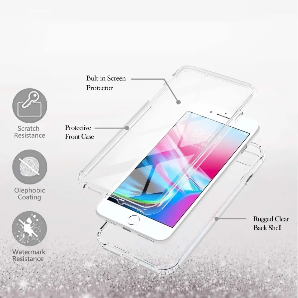 Full Protection Case iPhone 8 Genomskinlig