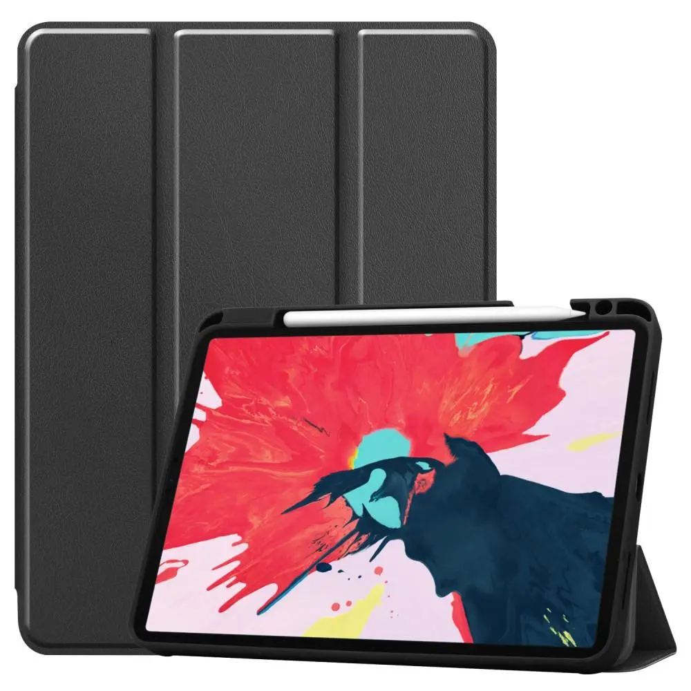 Apple iPad Pro 11 2nd Gen (2020) Etui Tri-fold med Pencil-holder Sort