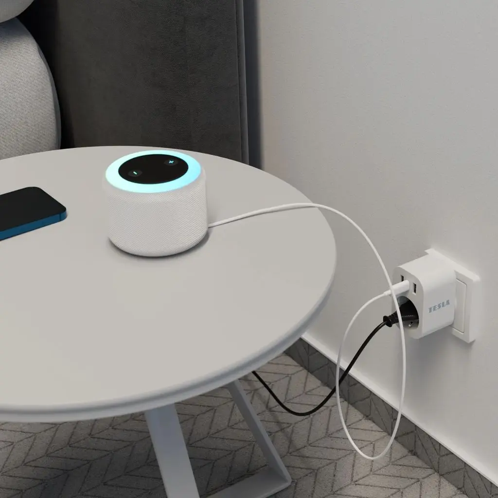 Smart Home Plug WiFi Väggadapter med eluttag 20W Vit