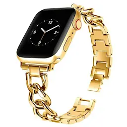 Apple Watch Series 8 41mm Luksuriøst kjedearmbånd i metall, Gull