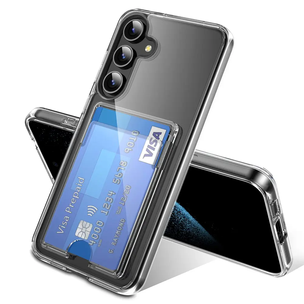 Hybridskal Kortfack Samsung Galaxy S25 Plus Genomskinlig