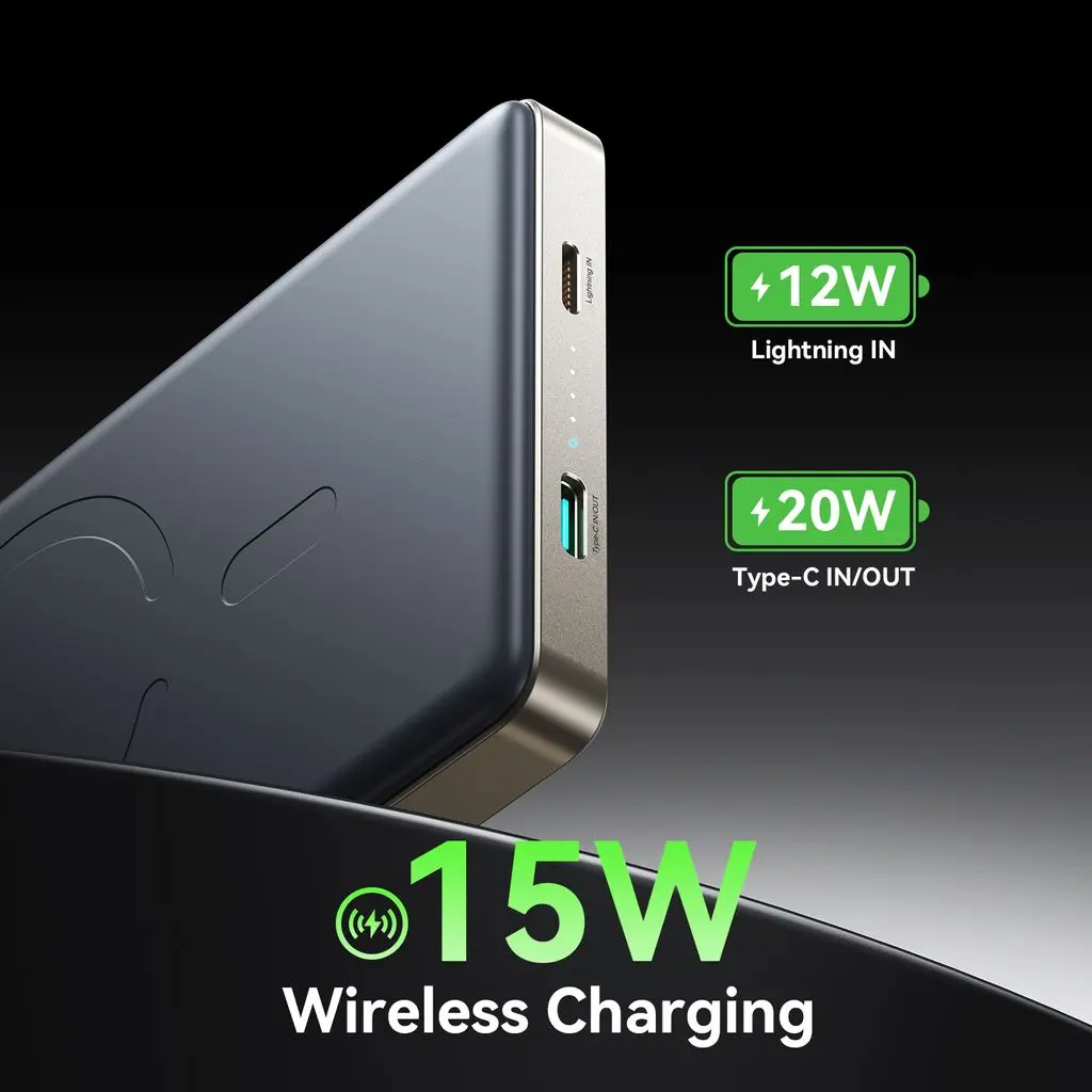 Trådlös Magnetisk Ultratunn Powerbank 10000 mAh 20W Titan