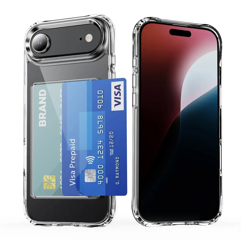 Hybridikuori Korttitaskulla iPhone Air Kirkas