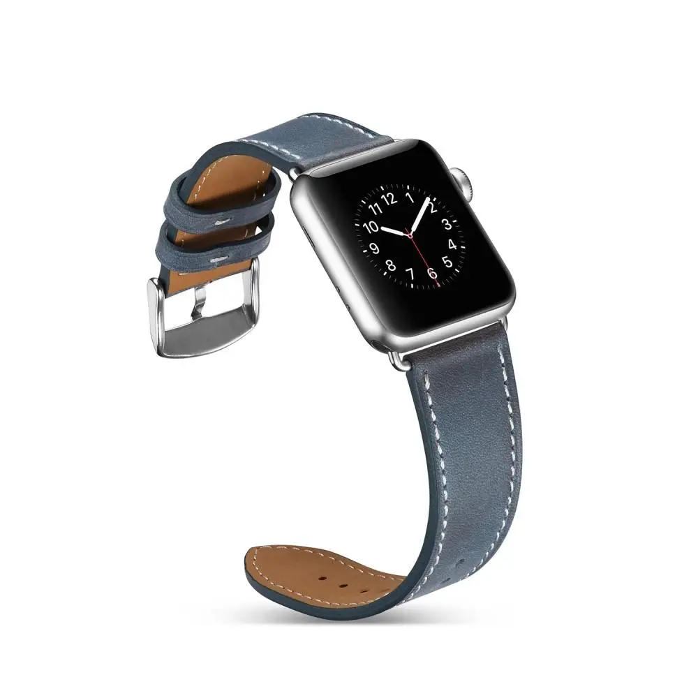 Läderarmband Apple Watch Series 1-3 38mm Blå
