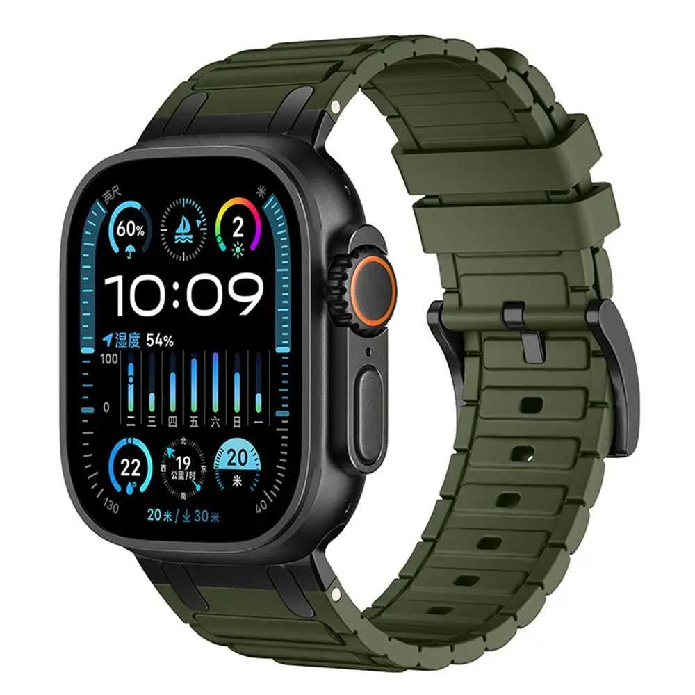 Tough Silicone Strap Apple Watch Series 12 47mm Mörkgrön
