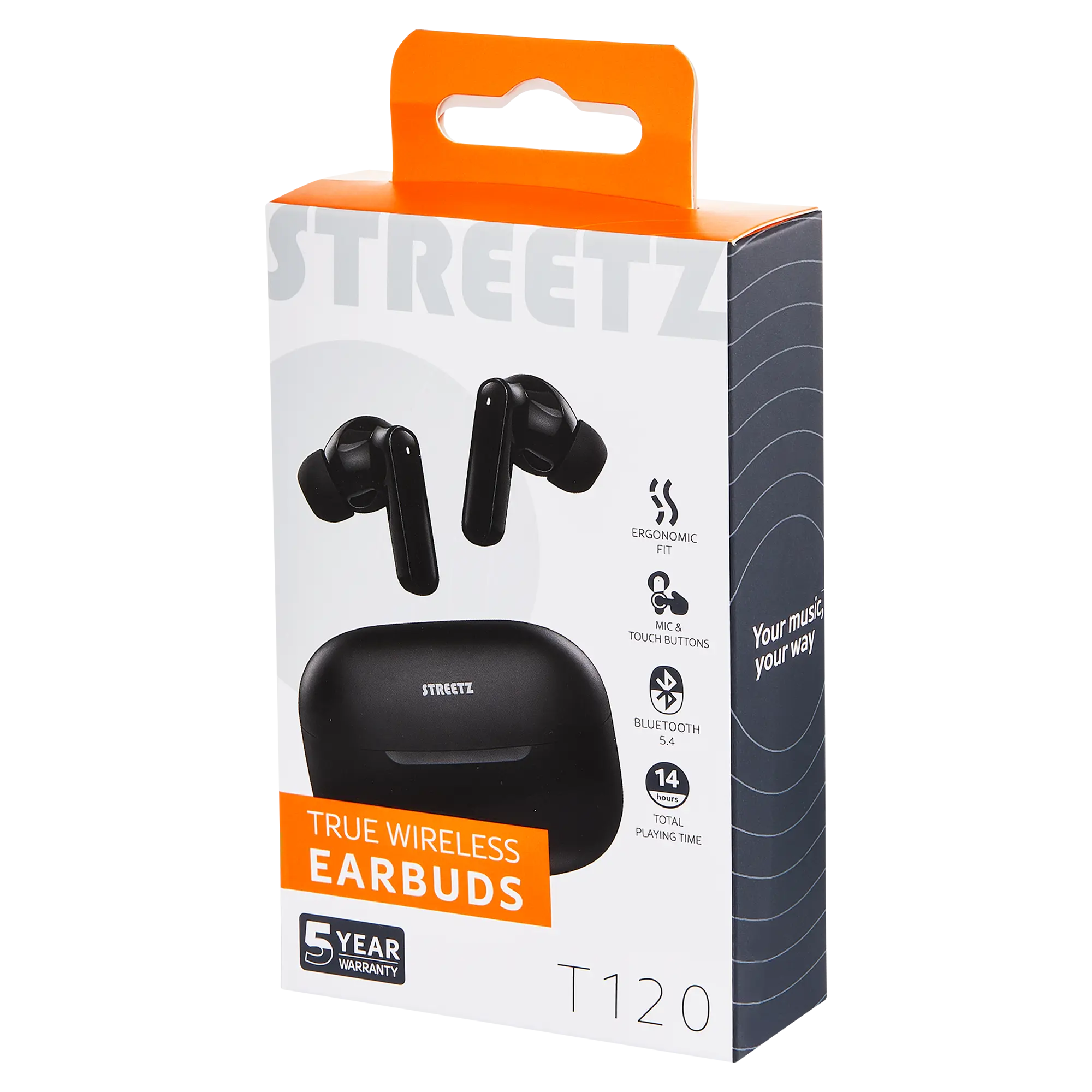 Trådlösa in-ear hörlurar Svart