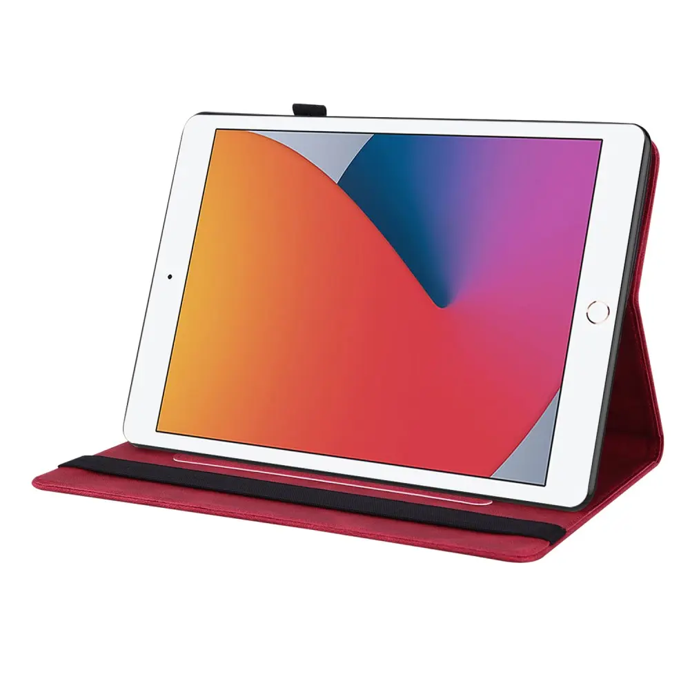 Läderfodral Fjärilar Apple iPad 10.2 9th Gen (2021) Röd