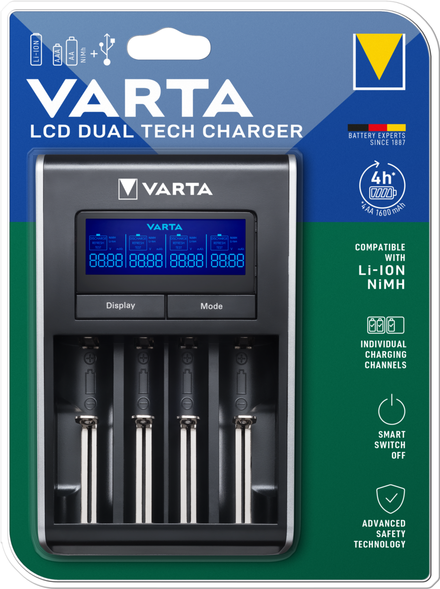 VARTA Batterilader LCD Dual Tech Charger