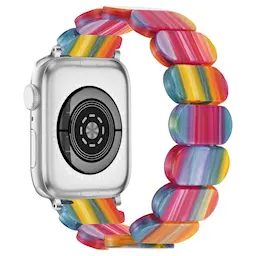 Elastiskt resinarmbånd til Apple Watch 45mm Series 9 regnbue