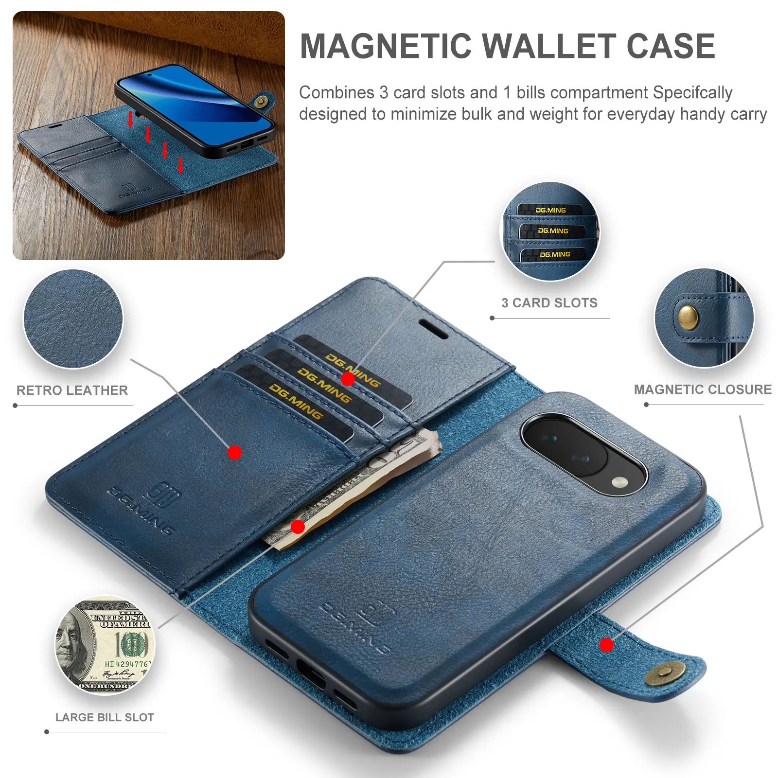 Magnet Wallet Google Pixel 10a Blue