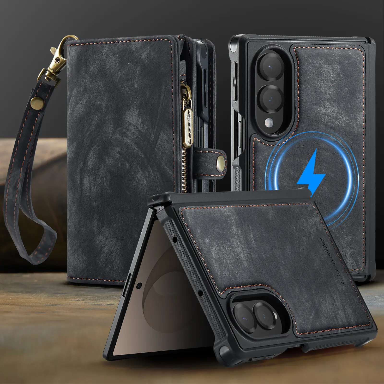 Multi-slot Plånboksfodral Samsung Galaxy Z Fold 8 Grå
