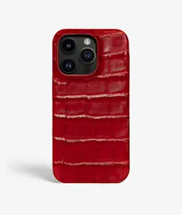 Cover iPhone 14 Pro Max Croco Rød