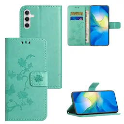 Samsung Galaxy A35 Mobilfodral med fjärilar, Grön