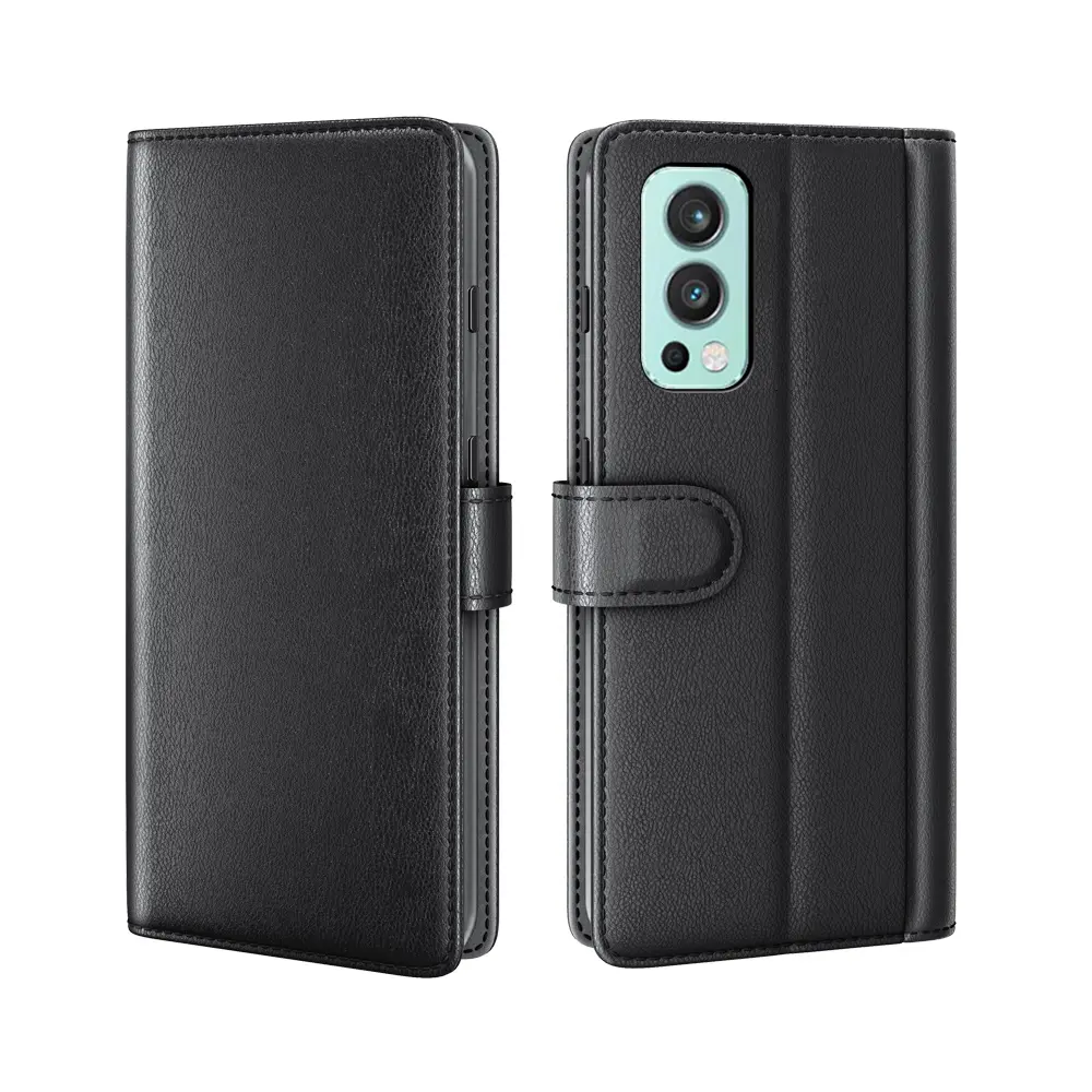 OnePlus Nord 2 5G pungcover i ægte læder, Sort