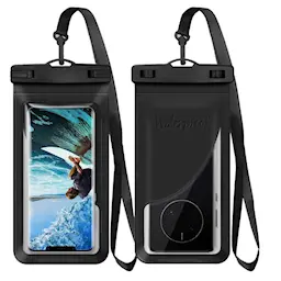 Vandtæt mobilpung med rem, sort