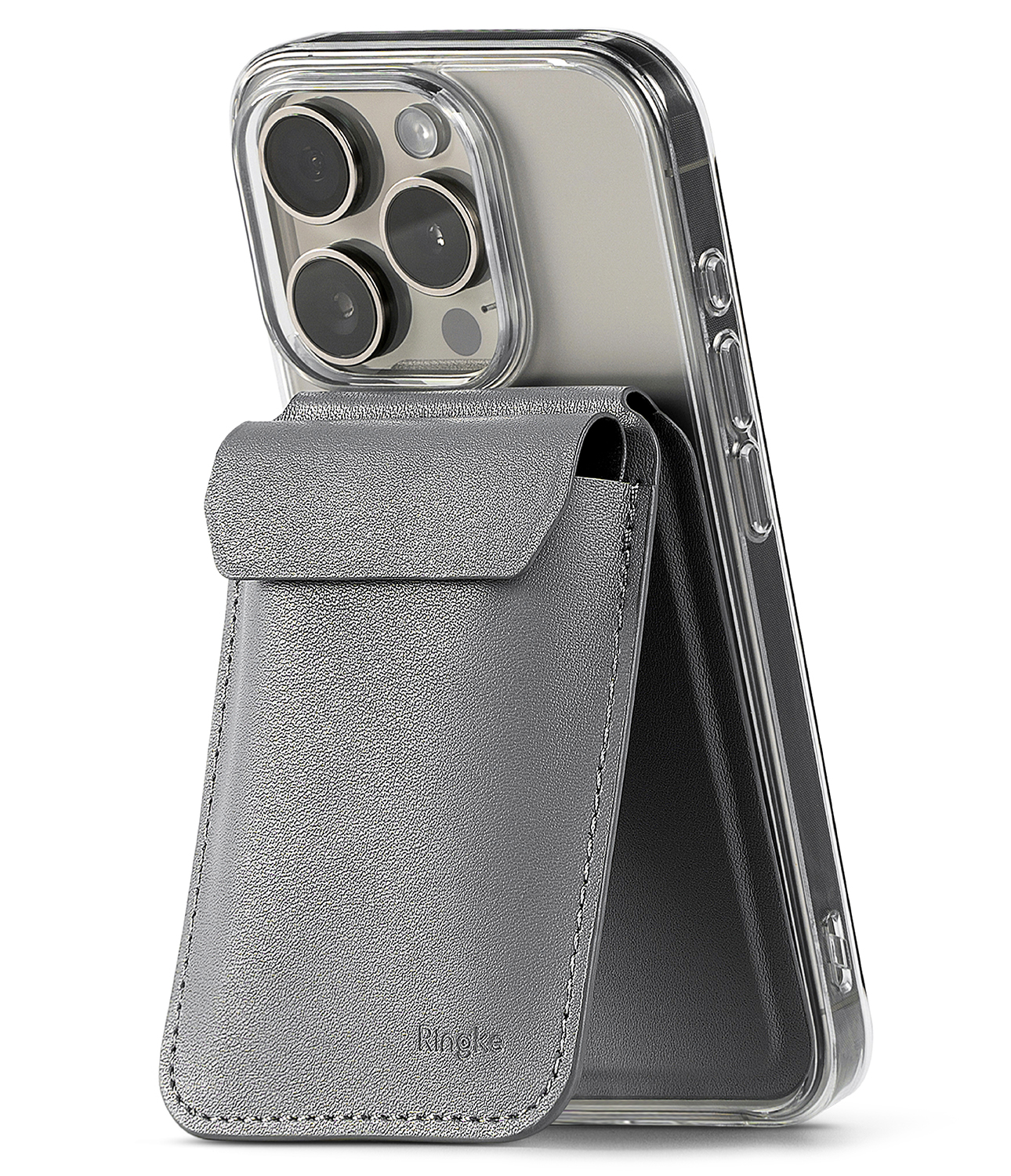 Ringke Stand Wallet Magnetic Light Grey