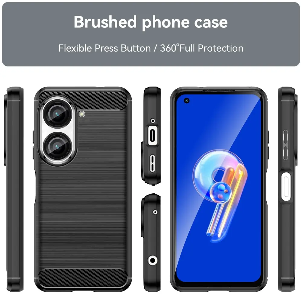 Asus ZenFone 10 Skal TPU Brushed Svart