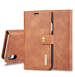 iPhone Xr Plånboksfodral med avtagbart skal, Cognac