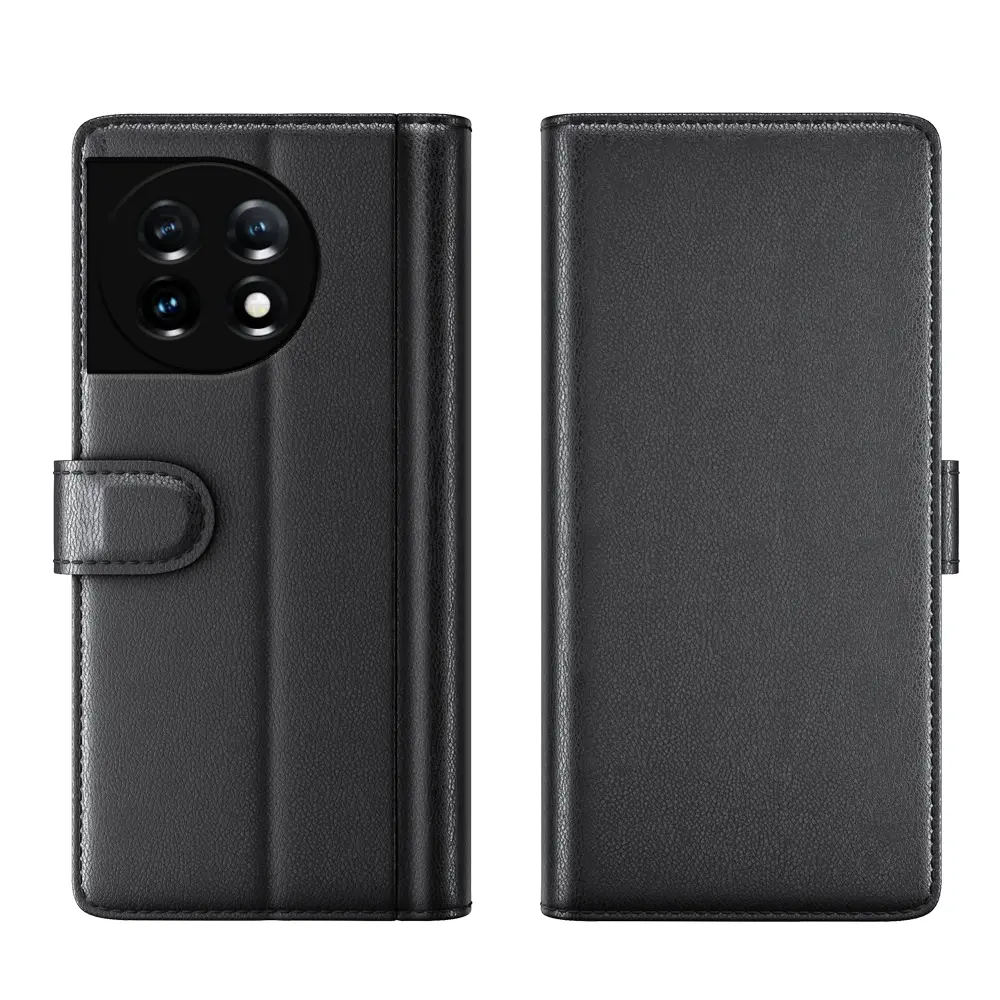 Äkta Läderfodral  OnePlus 11 Svart