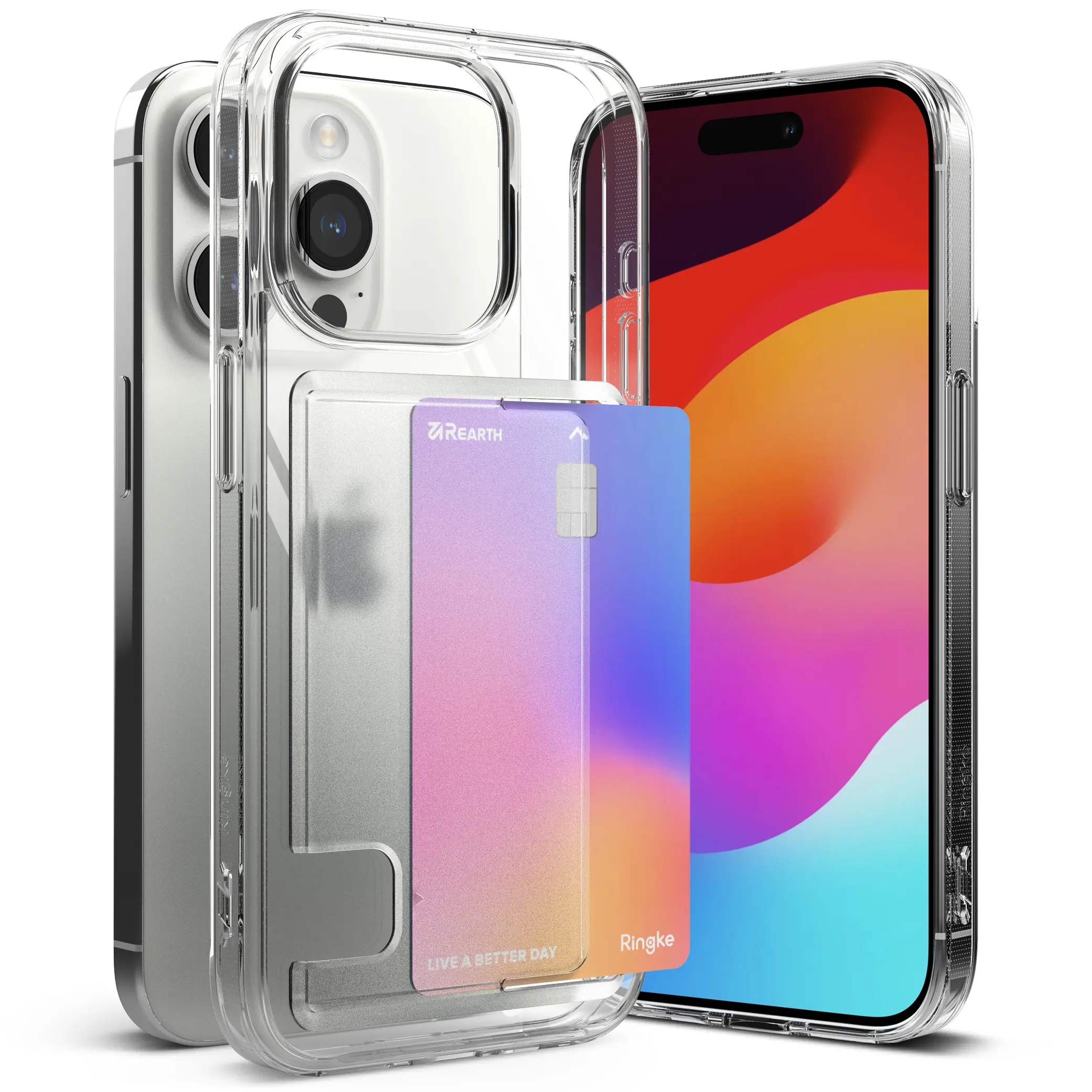 Fusion Card Case iPhone 15 Pro Genomskinlig