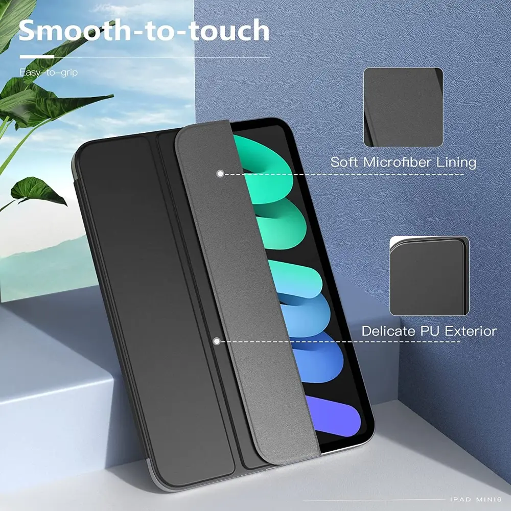 Magnetiskt Tri-Fold fodral Apple iPad Mini 7th Gen (2024) svart
