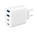 GaN Pikalaturi 2 x USB-C + 2 x USB-A 40W Valkoinen