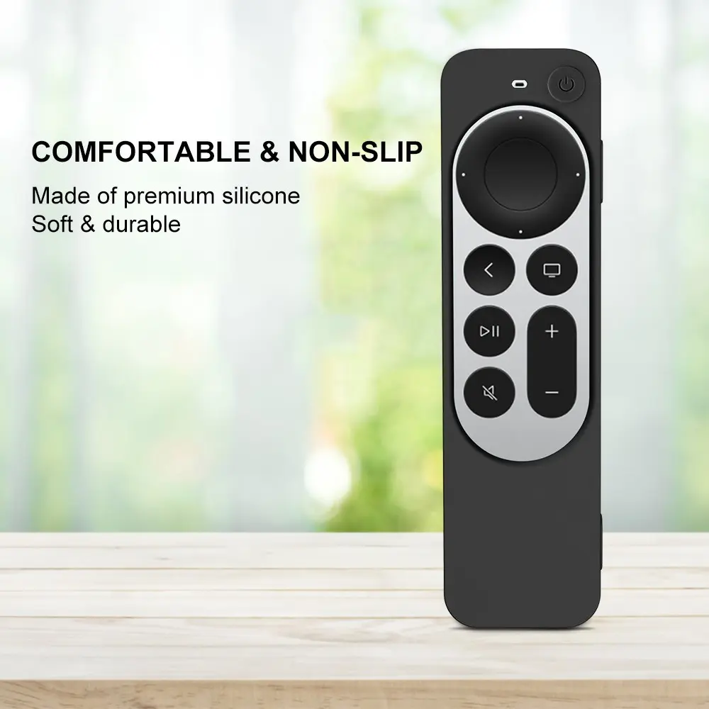 Räfflad Silikonskal Apple TV 4K Siri Fjärrkontroll svart