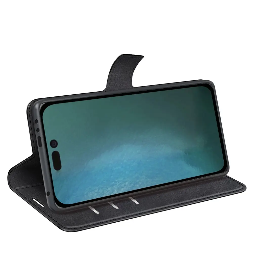Leather Wallet iPhone 14 Plus Black