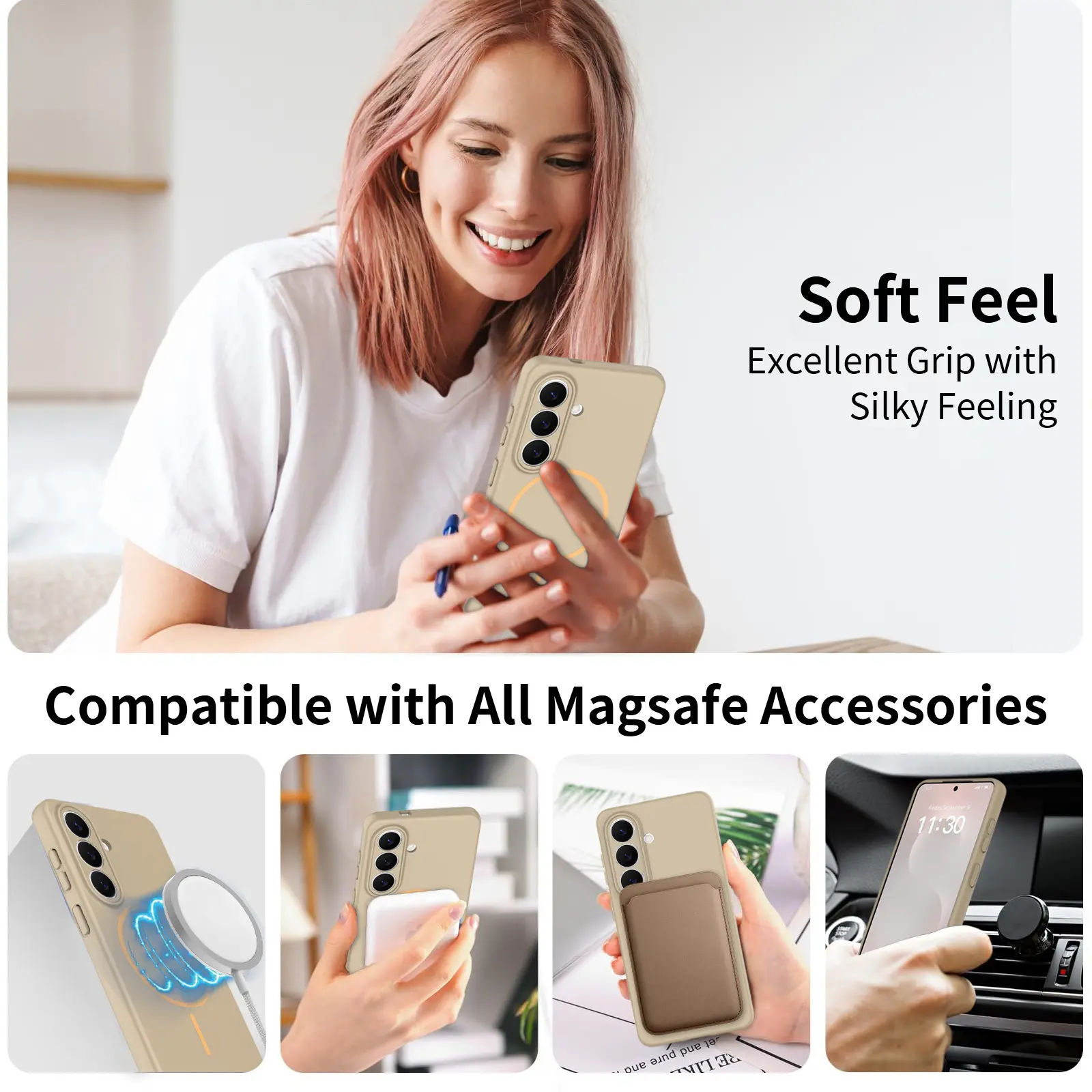 MagSafe-skal SoftArmor Samsung Galaxy S25 Taupe