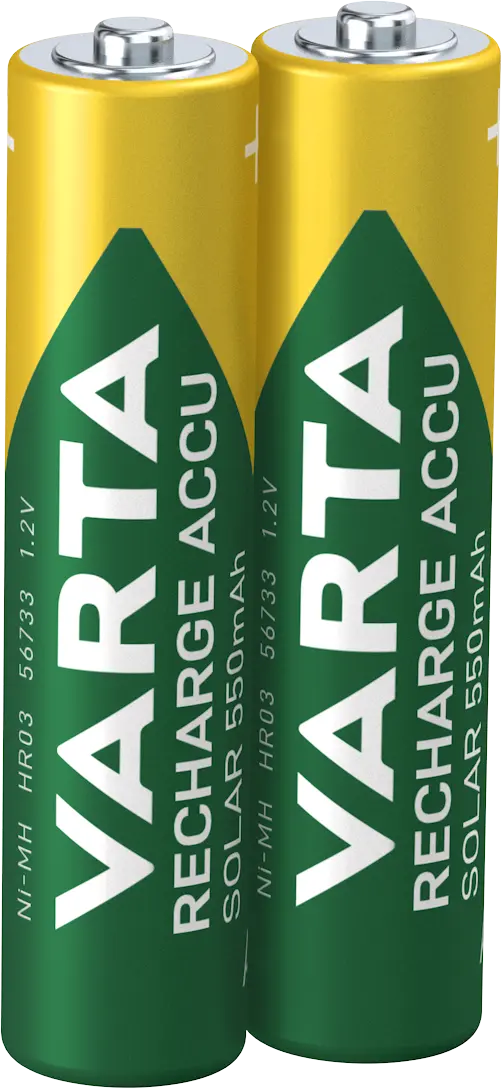 Solar genopladeligt batteri AAA/HR03 (2-pack)